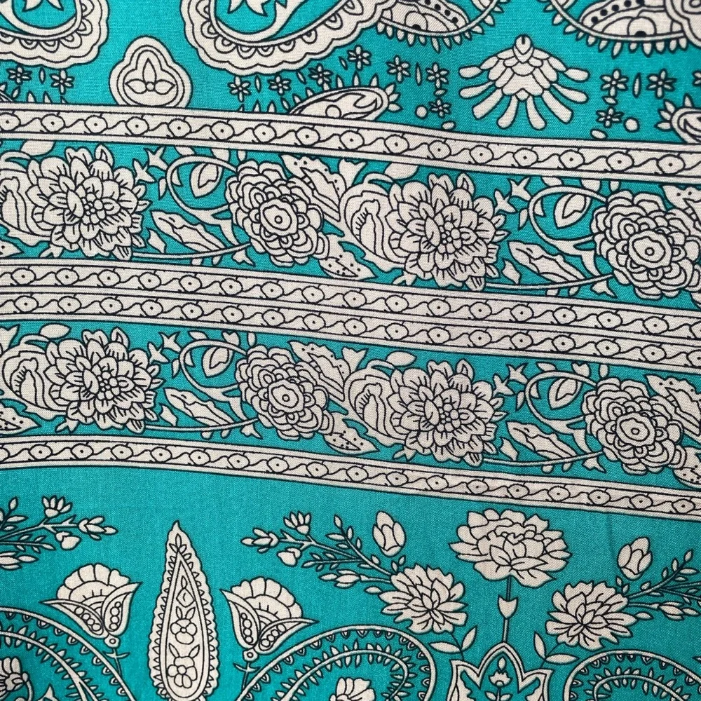 Boho Paisley Floral Print Short Sleeve Maxi Dress